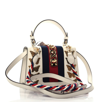 Gucci Calfskin Animal Studs Mini Sylvie Top Handle Bag White 3 of 11