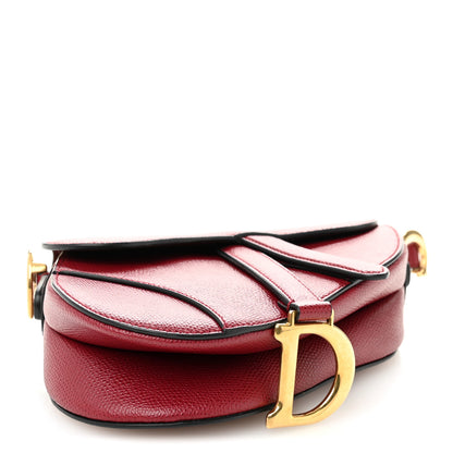 Christian Dior Grained Calfskin Mini Saddle Bag Red 4 of 10