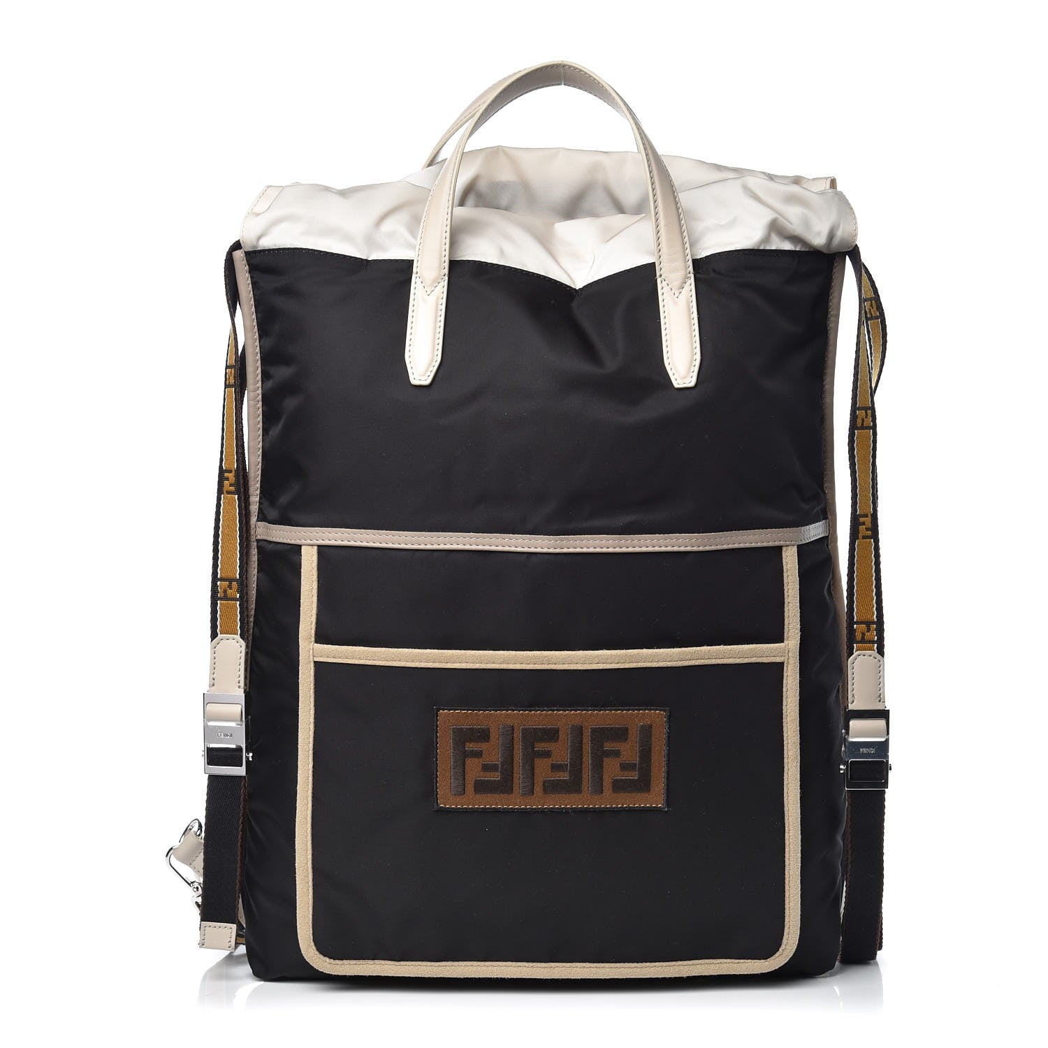 Fendi Nylon Vitello Patch Backpack Black 1 of 11