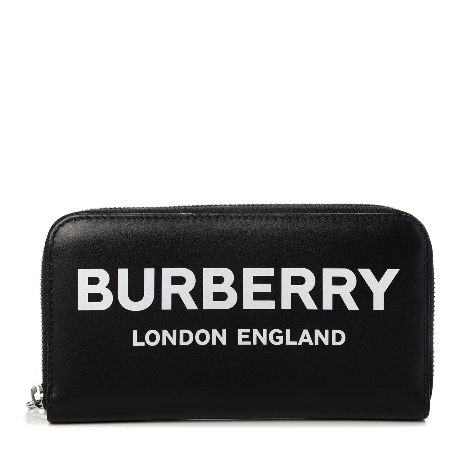 Burberry Smooth Calfskin Logo Print Zip Around Wallet Black 1 of 6