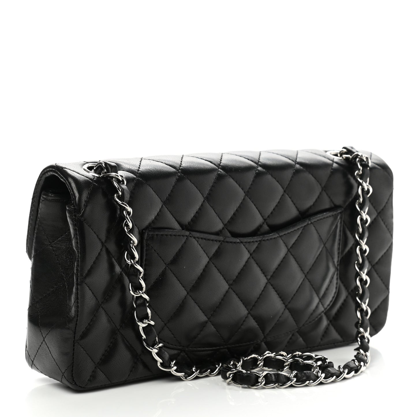 Lambskin Quilted East West Flap Black