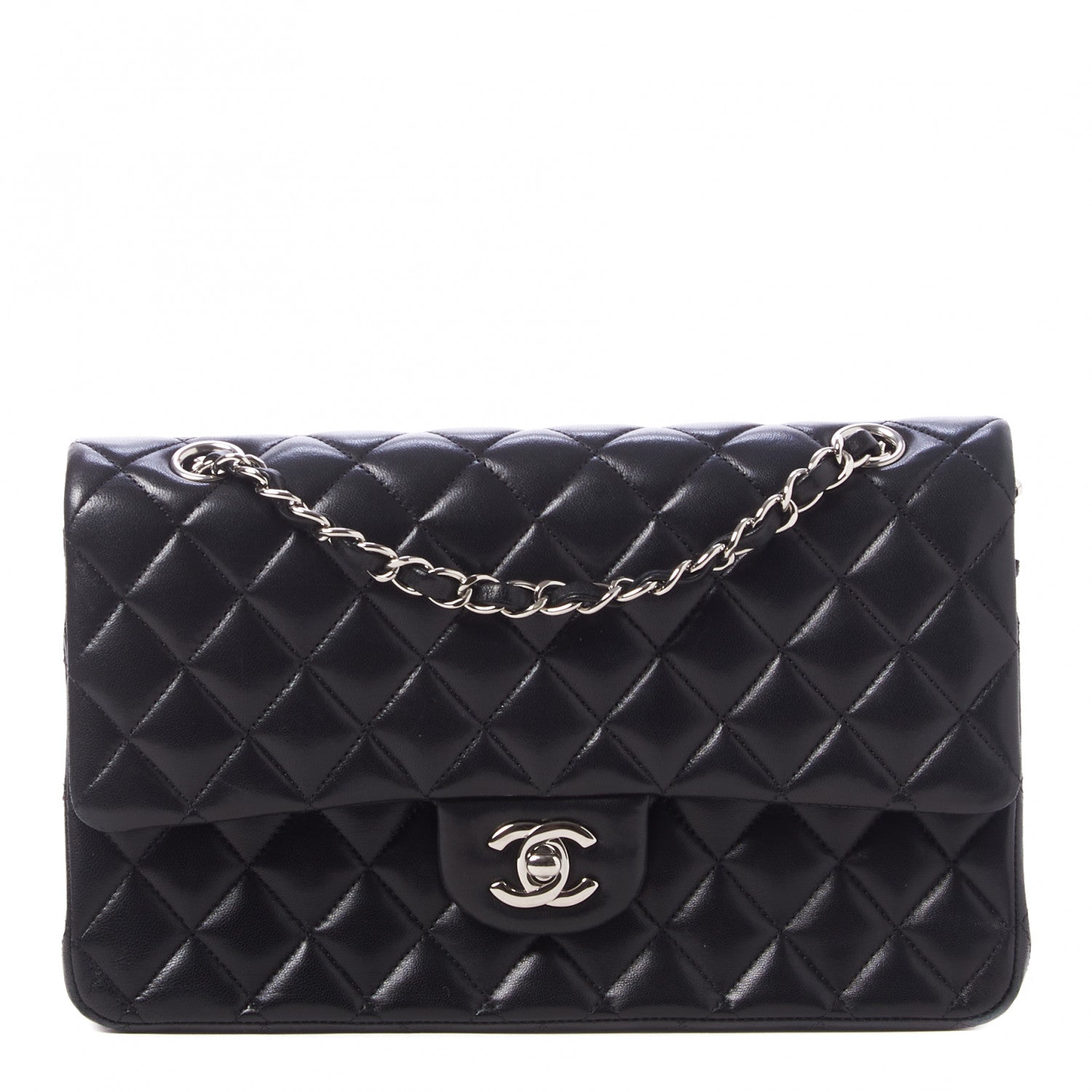 Chanel Lambskin Quilted Medium Double Flap Black 1 of 10