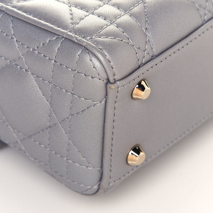Christian Dior Metallic Lambskin Cannage Mini Lady Dior Grey 11 of 14