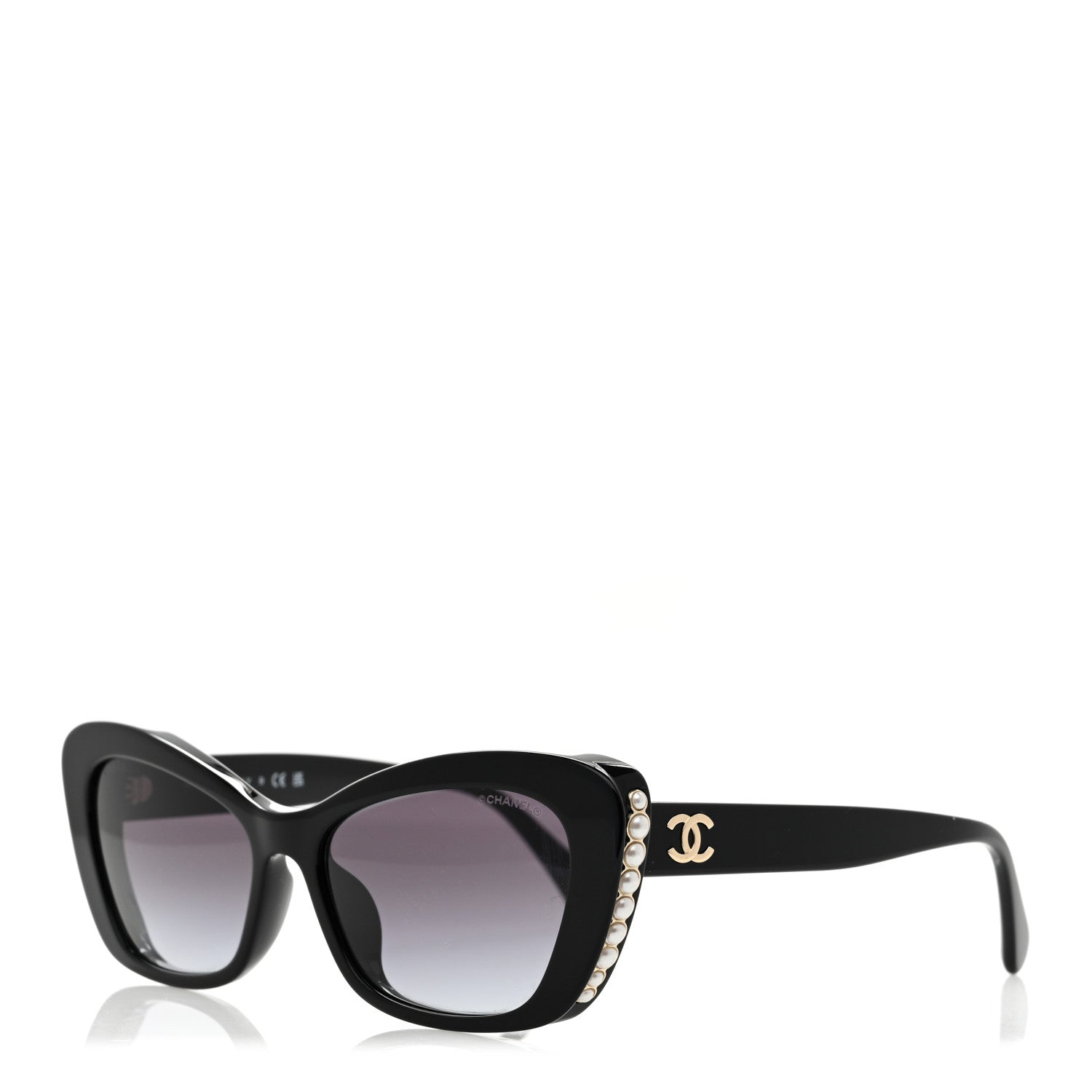 Chanel Acetate Pearl Cat Eye CC Sunglasses 5481-H-A Black 1 of 8