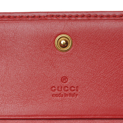 Gucci Calfskin Matelasse GG Marmont Card Case Hibiscus Red 6 of 8