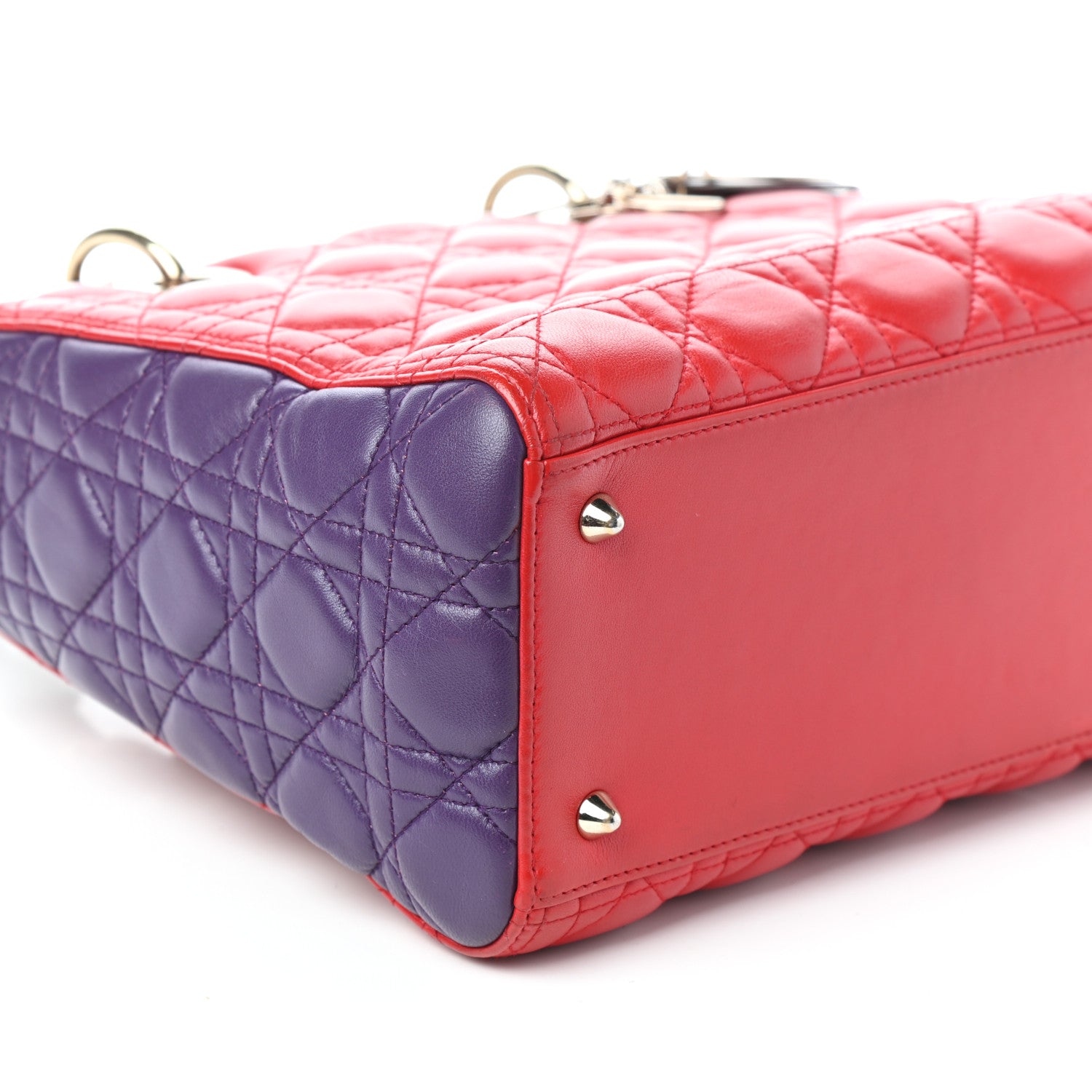 Christian Dior Lambskin Cannage Medium Tri-Color Lady Dior Purple 8 of 9
