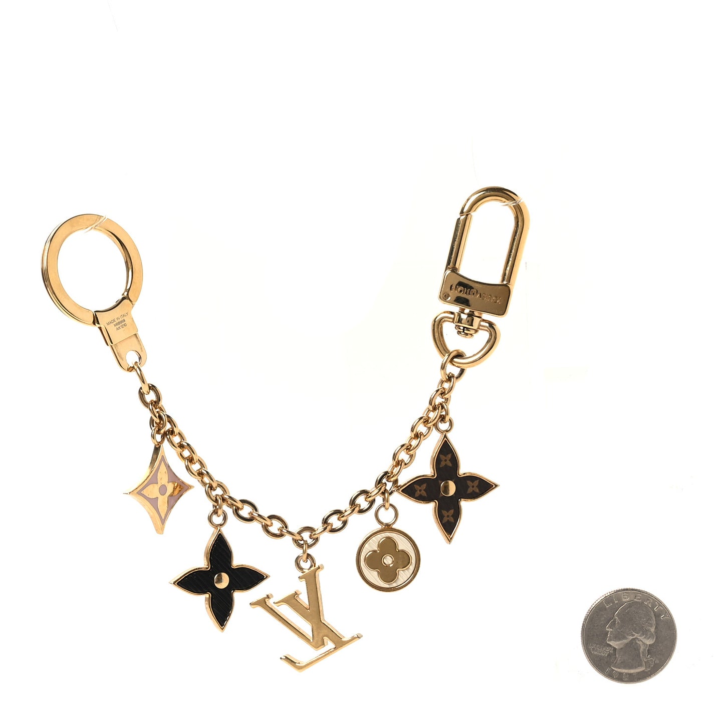 Monogram Spring Street Bag Charm Key Holder Gold