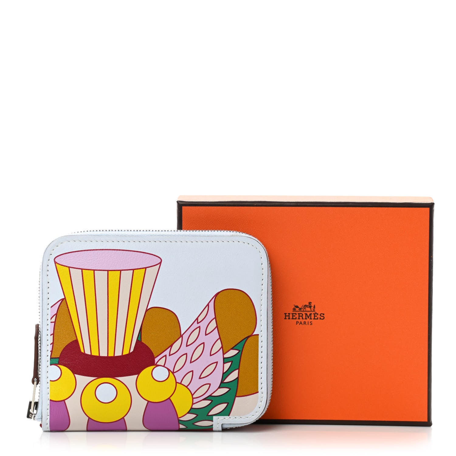 Hermes Swift La Patisserie Francaise Silk'in Compact Wallet Bleu Brume 9 of 9