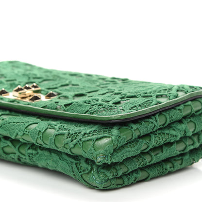 Valentino Garavani Nappa Lace Girello Flap Green 9 of 9
