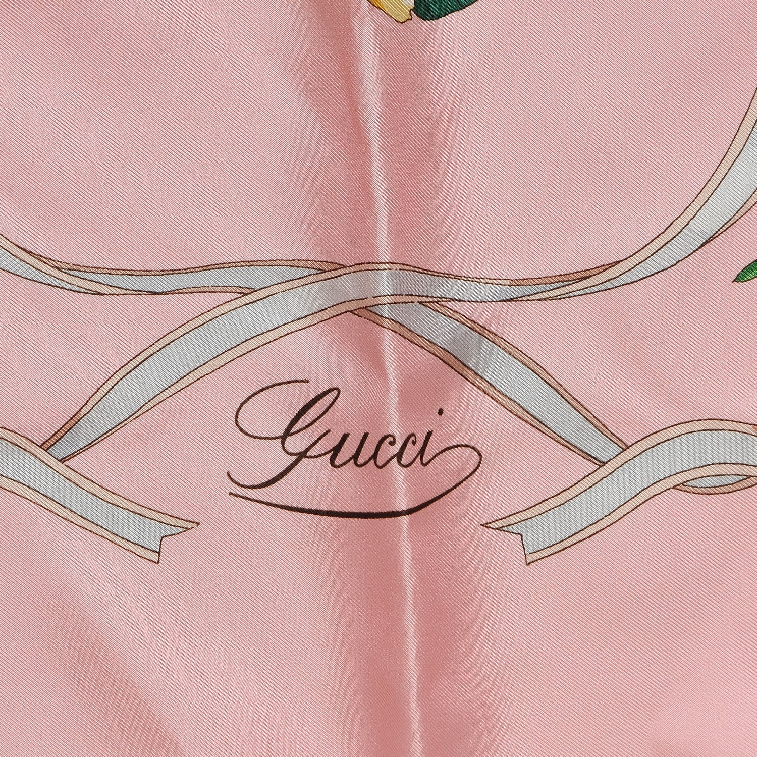 Gucci Silk Flora Floral Scarf Pink 3 of 4