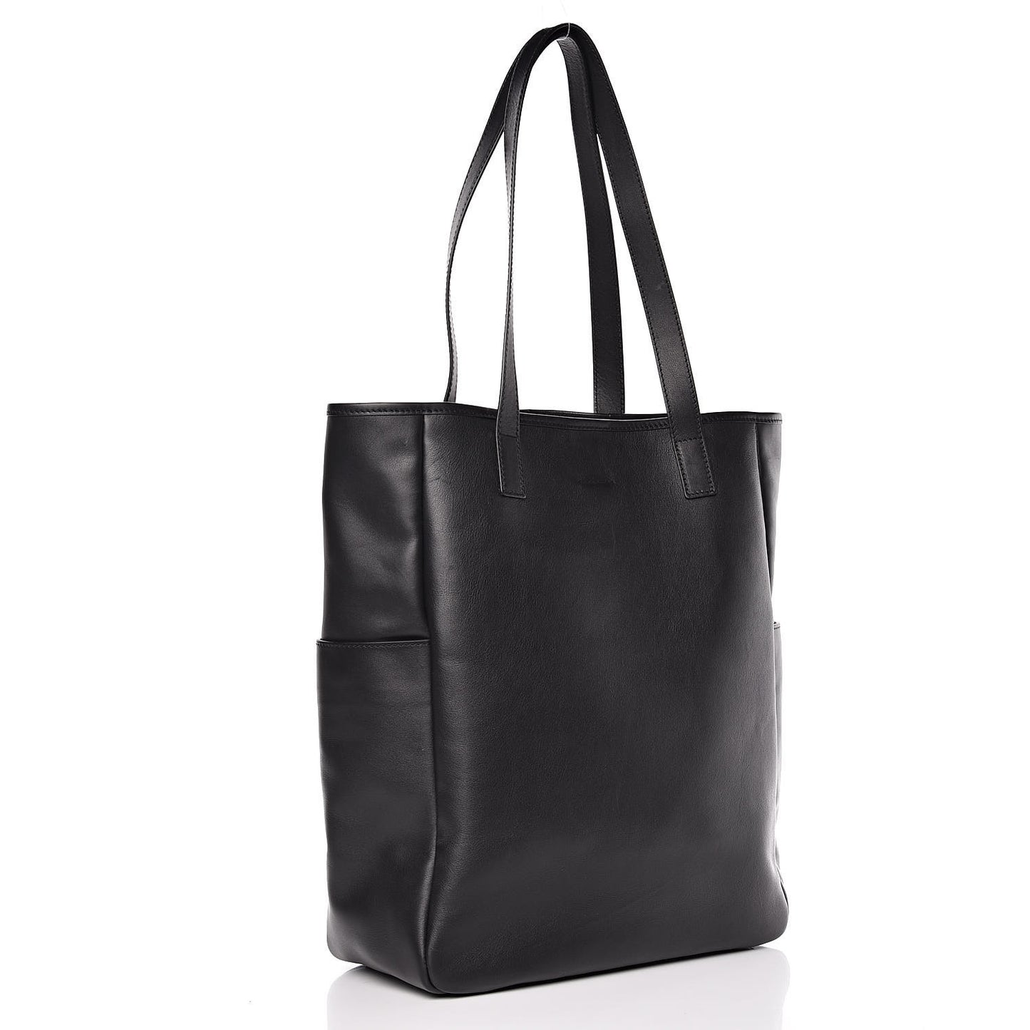 Calfskin Perforated Skull Tote Black