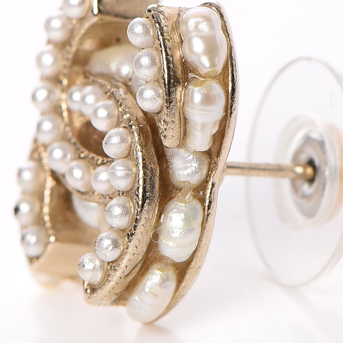 Pearl CC Earrings Light Gold