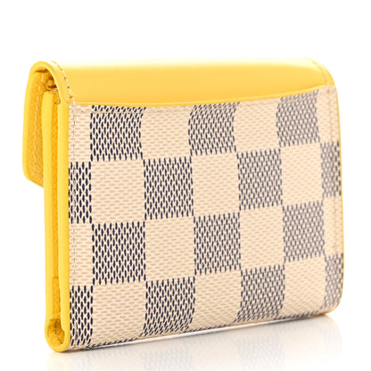 Louis Vuitton Damier Azur Zoe Wallet Jaune Pale 3 of 9