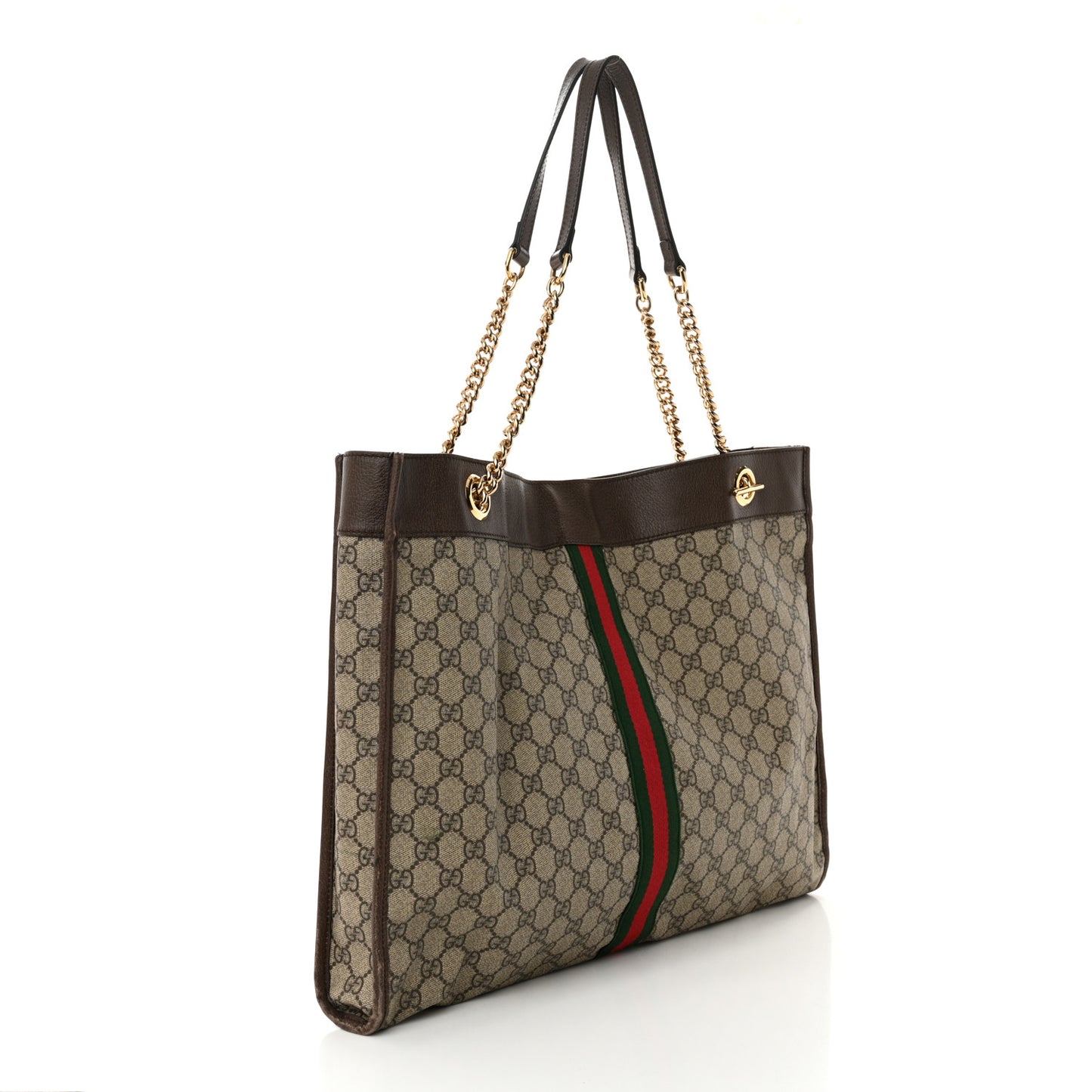GG Supreme Monogram Large Rajah Chain Tote Beige New Acero