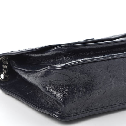 Saint Laurent Crinkled Calfskin Matelasse Monogram Medium Niki Chain Satchel Deep Marine 5 of 10