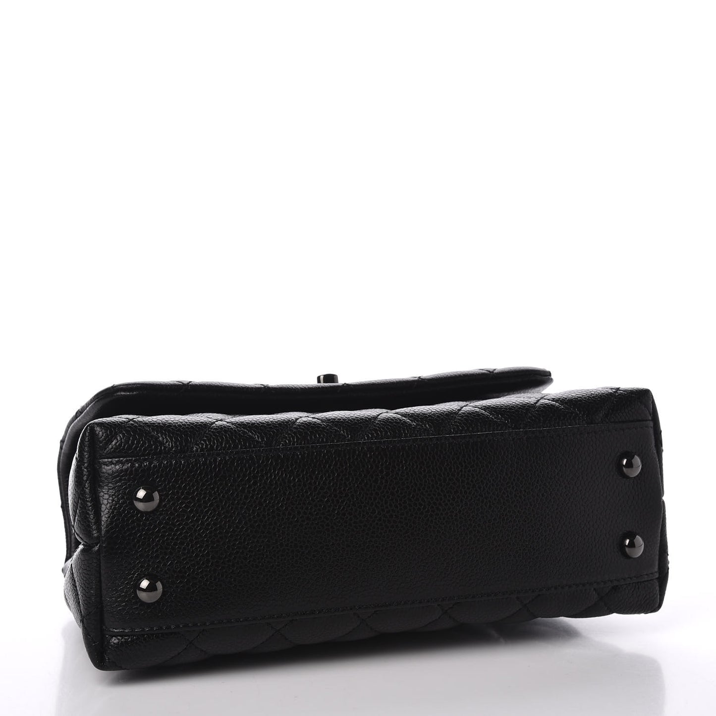Caviar Quilted Mini Coco Handle Flap So Black