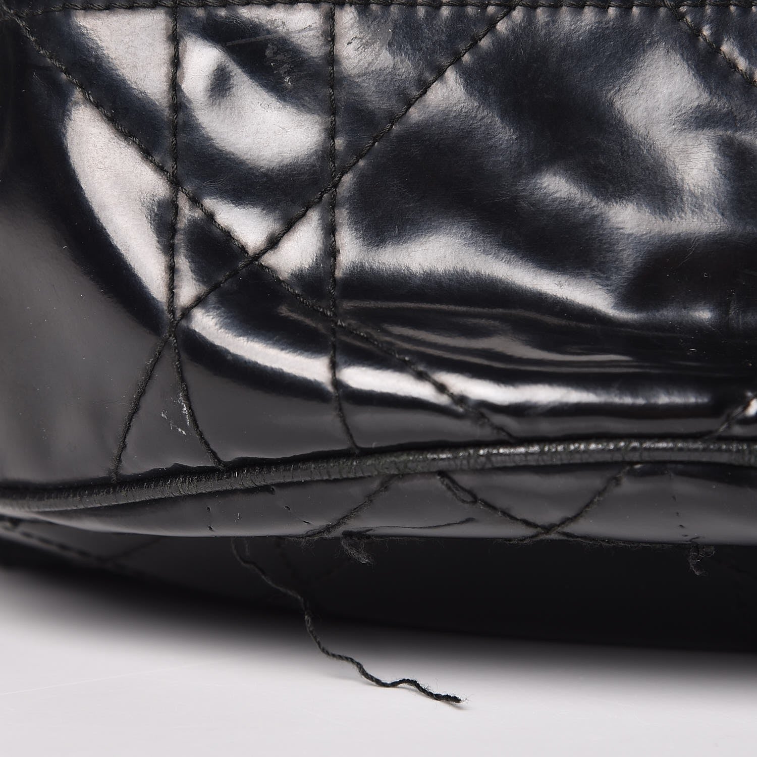 Christian Dior Vinyl Cannage Drawstring Tote Black 8 of 13