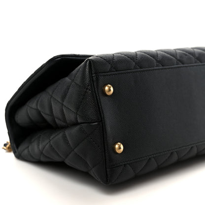 Chanel Caviar Quilted Small Coco Handle Flap Black 10 of 12