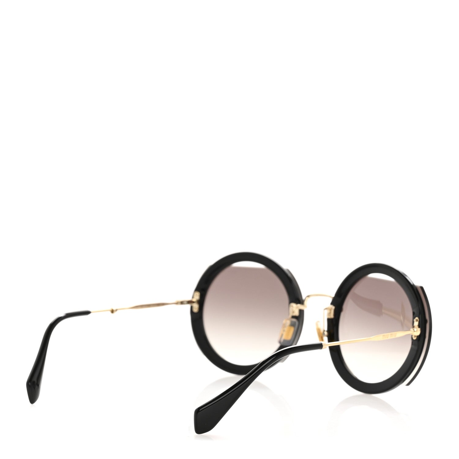 Miu Miu Acetate Glitter Round Sunglasses SMU06S Black 4 of 9