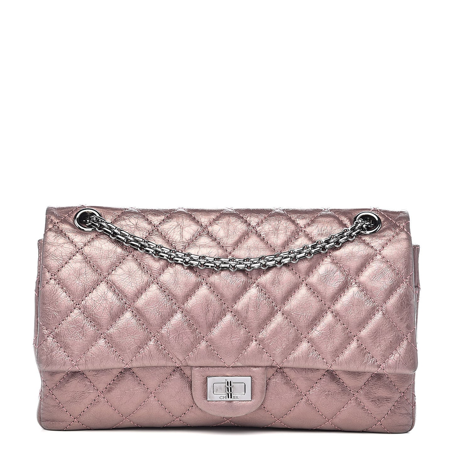 Metallic Aged Calfskin Quilted 2.55 Reissue 226 Flap Rose Fonce