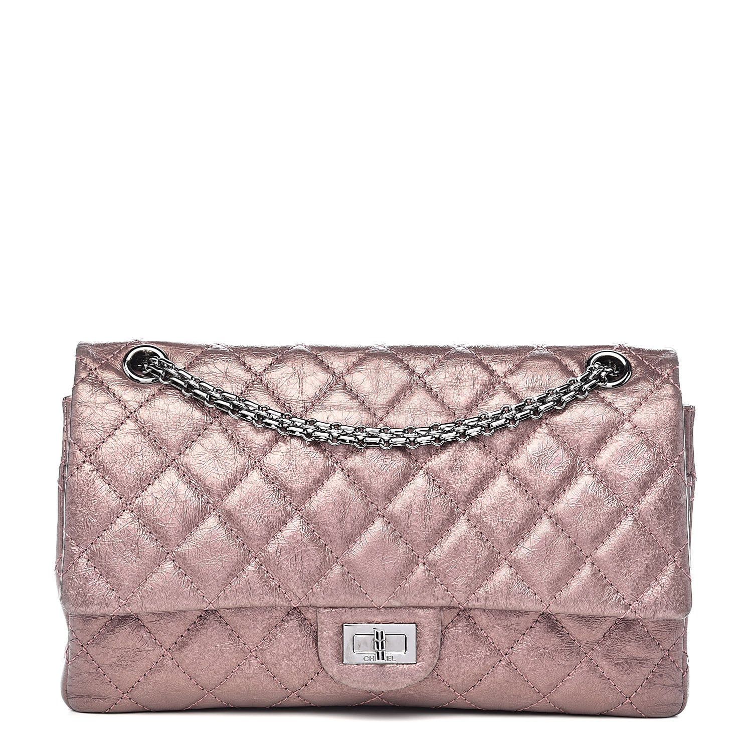 Chanel Metallic Aged Calfskin Quilted 2.55 Reissue 226 Flap Rose Fonce 1 of 13