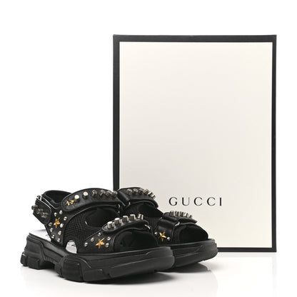 Gucci Nappa Mesh Studded Mens Aguru Sandals 8 Black 8 of 8
