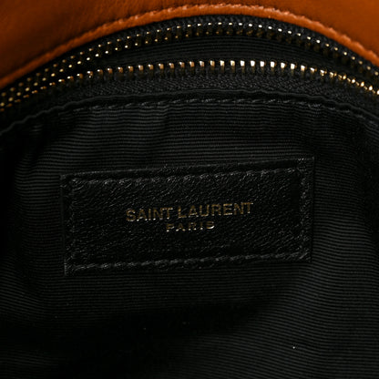 Saint Laurent Lambskin Quilted Small Loulou Puffer Monogram Chain Satchel Dark Honey 6 of 8