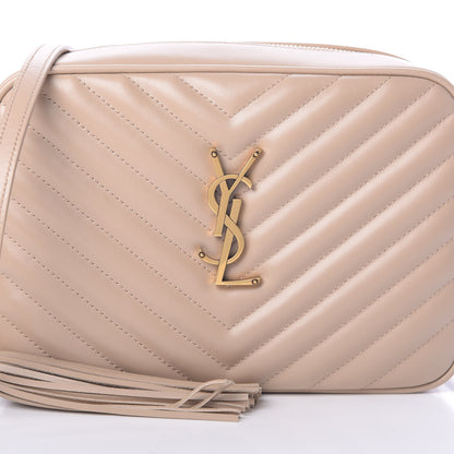 Saint Laurent Calfskin Matelasse Monogram Lou Camera Bag Dark Beige 8 of 10
