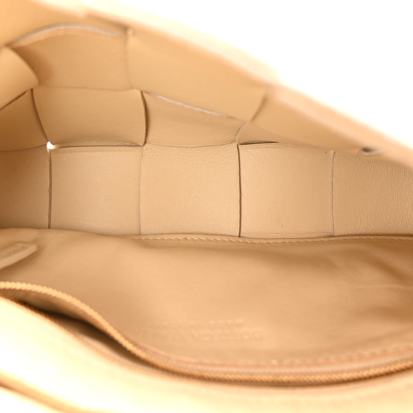 Grained Calfskin Maxi Intrecciato Cassette Crossbody Bag Porridge