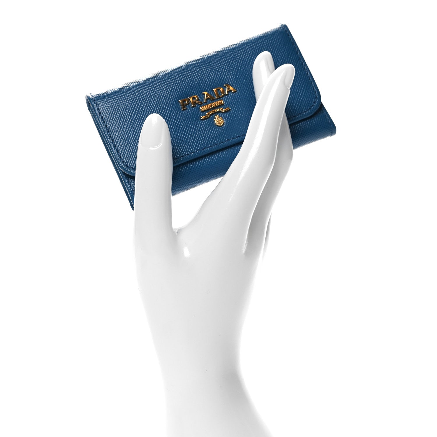 Prada Saffiano Fiocco 6 Key Holder Cobalto 2 of 7
