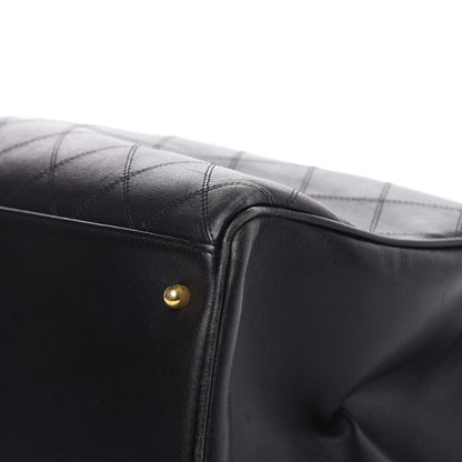 Chanel Calfskin Stitched XL Weekender Black 11 of 24