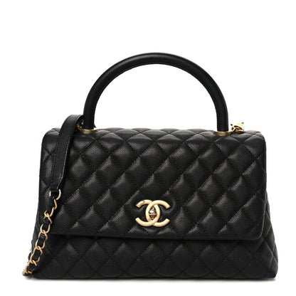 Chanel Caviar Quilted Small Coco Handle Flap Black 1 of 12
