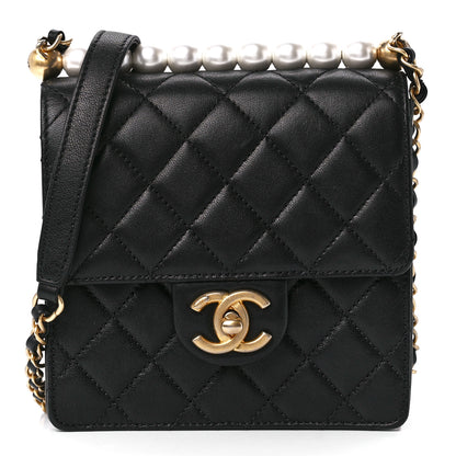 Chanel Lambskin Quilted Chic Pearls Flap Black 1 of 12