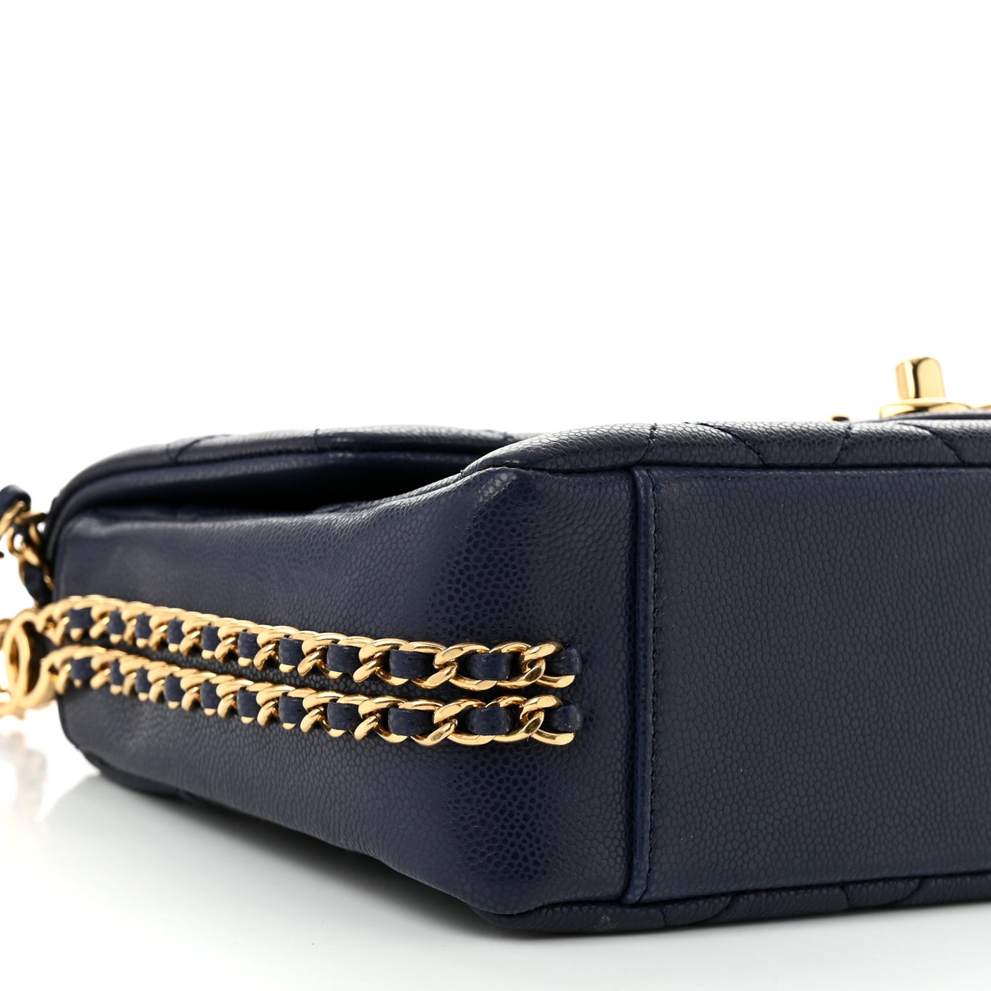Caviar Quilted Small CC You Flap Navy
