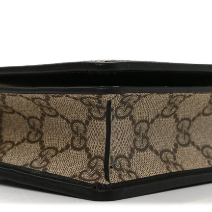 Gucci GG Emblem Monogram Wallet With Strap Beige Ebony Black 9 of 11