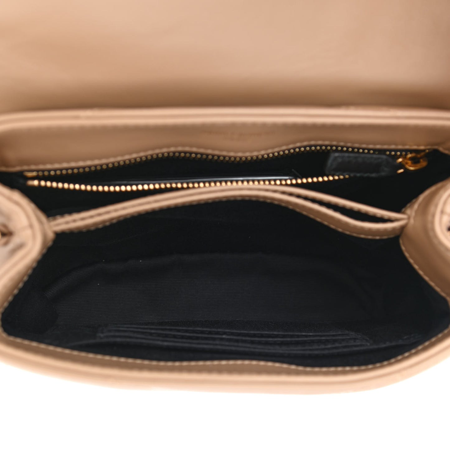 Calfskin Y Quilted Monogram Toy Loulou Crossbody Bag Dark Beige