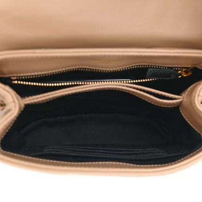 Saint Laurent Calfskin Y Quilted Monogram Toy Loulou Crossbody Bag Dark Beige 4 of 7