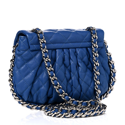 Chanel Washed Lambskin Quilted Mini Chain Around Flap Blue 2 of 14