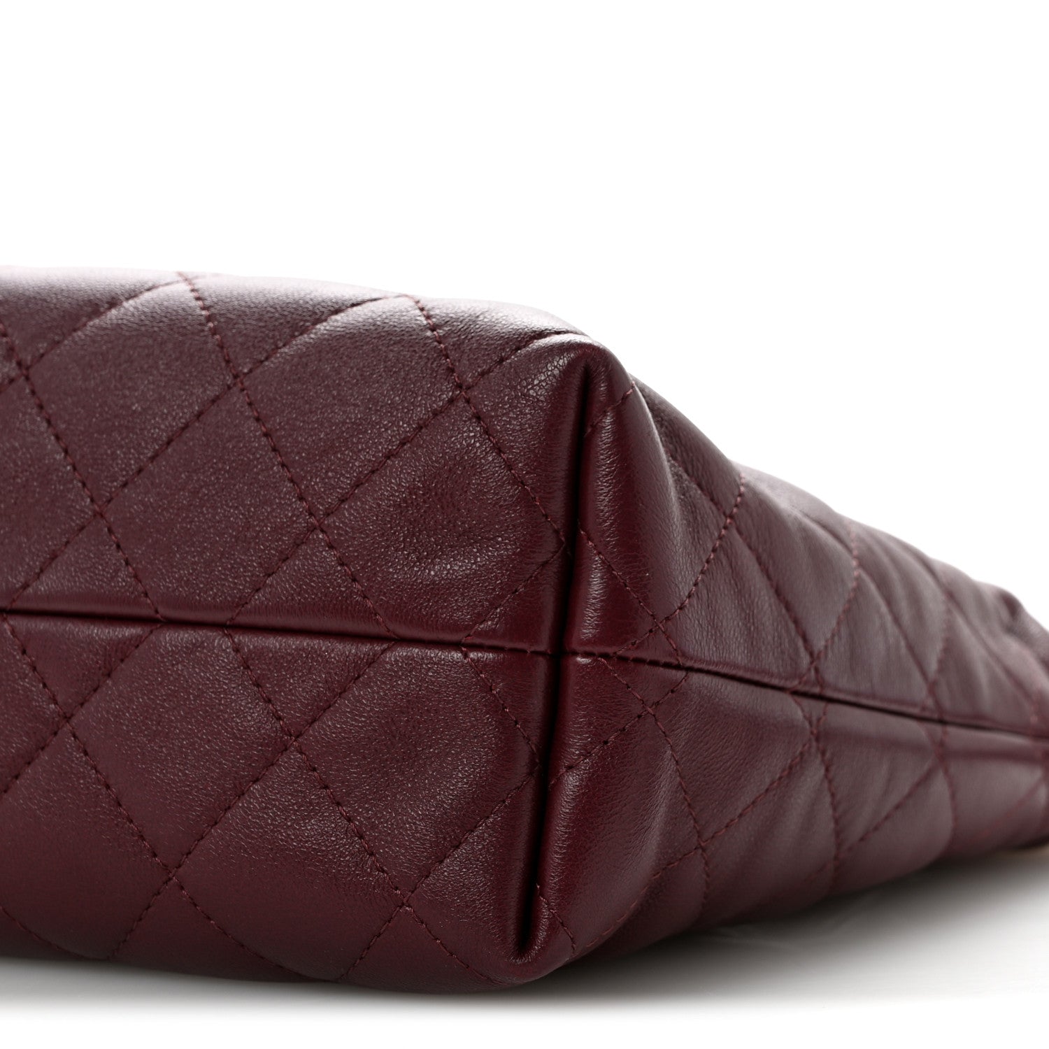 Chanel Lambskin Quilted Drawstring Clutch With Strap Dark Burgundy 10 of 10