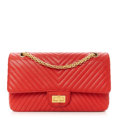 Chanel Sheepskin Chevron Quilted 2.55 Reissue 225 Flap Red 1 of 10