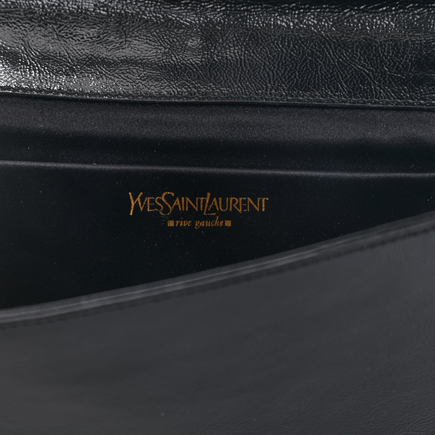 Textured Patent Monogram Large Belle De Jour Clutch Black