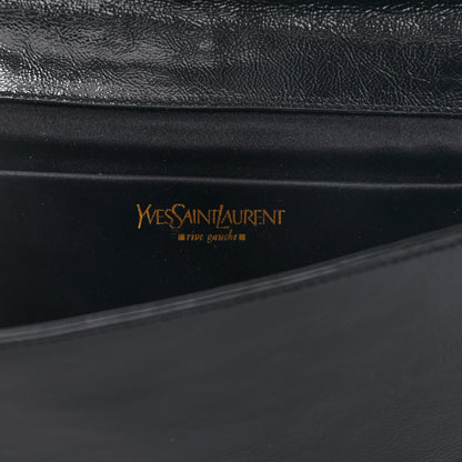 Saint Laurent Textured Patent Monogram Large Belle De Jour Clutch Black 6 of 12