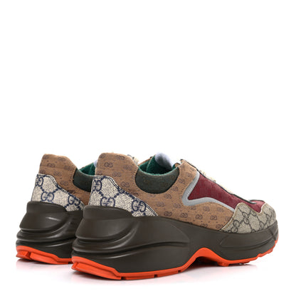 Gucci GG Supreme Monogram Mix Monogram Womens Rhyton Sneakers 40 Bordeaux Beige Ebony 5 of 10