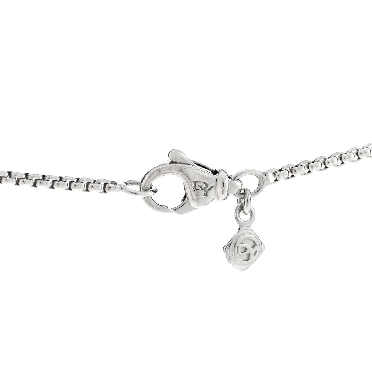 David Yurman Sterling Silver Diamond Crossover Bar Necklace 6 of 6