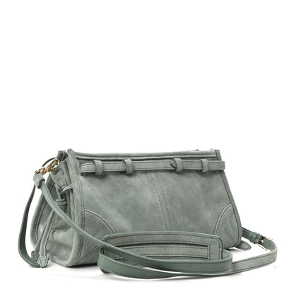 Prada Scamosciato Triangle Small Bonnie Shoulder Bag Salvia 3 of 9