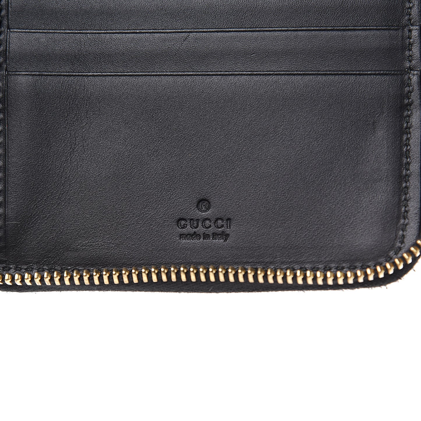 GG Supreme Monogram Top Handle Zip Around Wallet Black