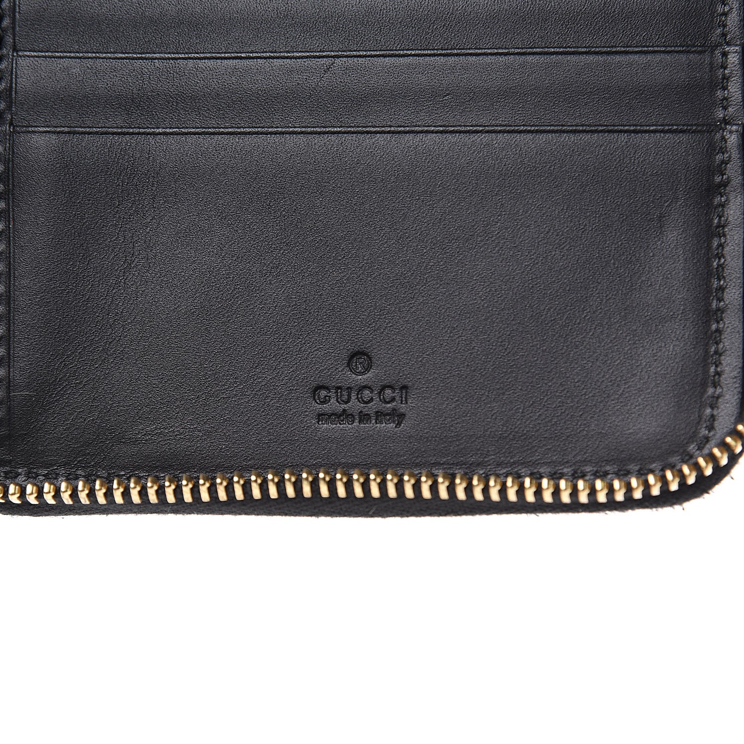 Gucci GG Supreme Monogram Top Handle Zip Around Wallet Black 6 of 12