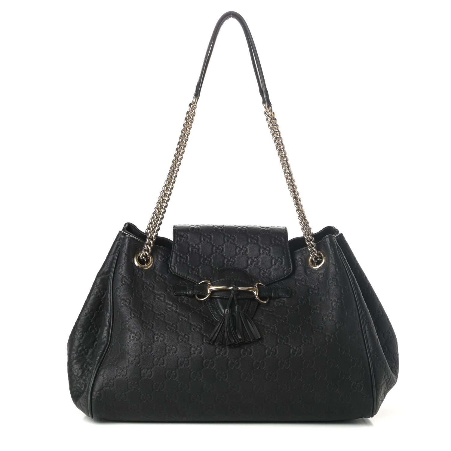 Gucci Guccissima Medium Emily Shoulder Bag Black 1 of 9