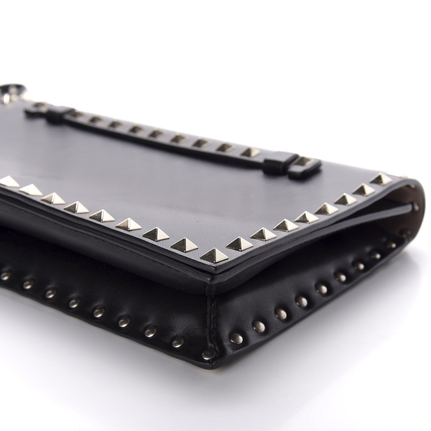 Nappa Rockstud Wristlet Clutch Black