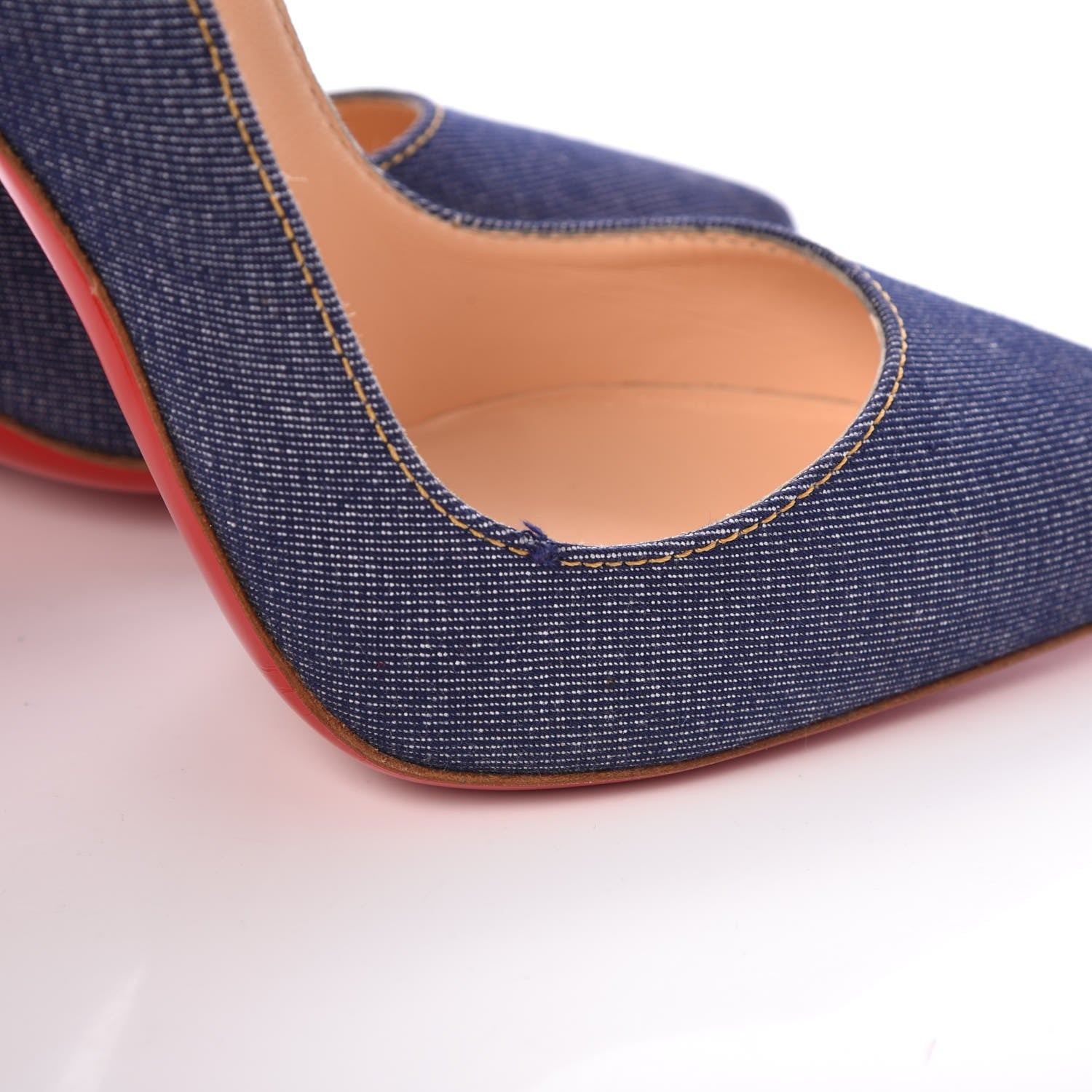 Christian Louboutin Denim Jazz Calf So Kate 120 Pumps 39 Blue White 9 of 11